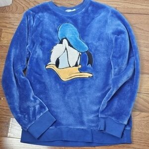 Disney Parks S Plush Oversized Donald‎ Duck Blue Sweatshirt Disney World Rare